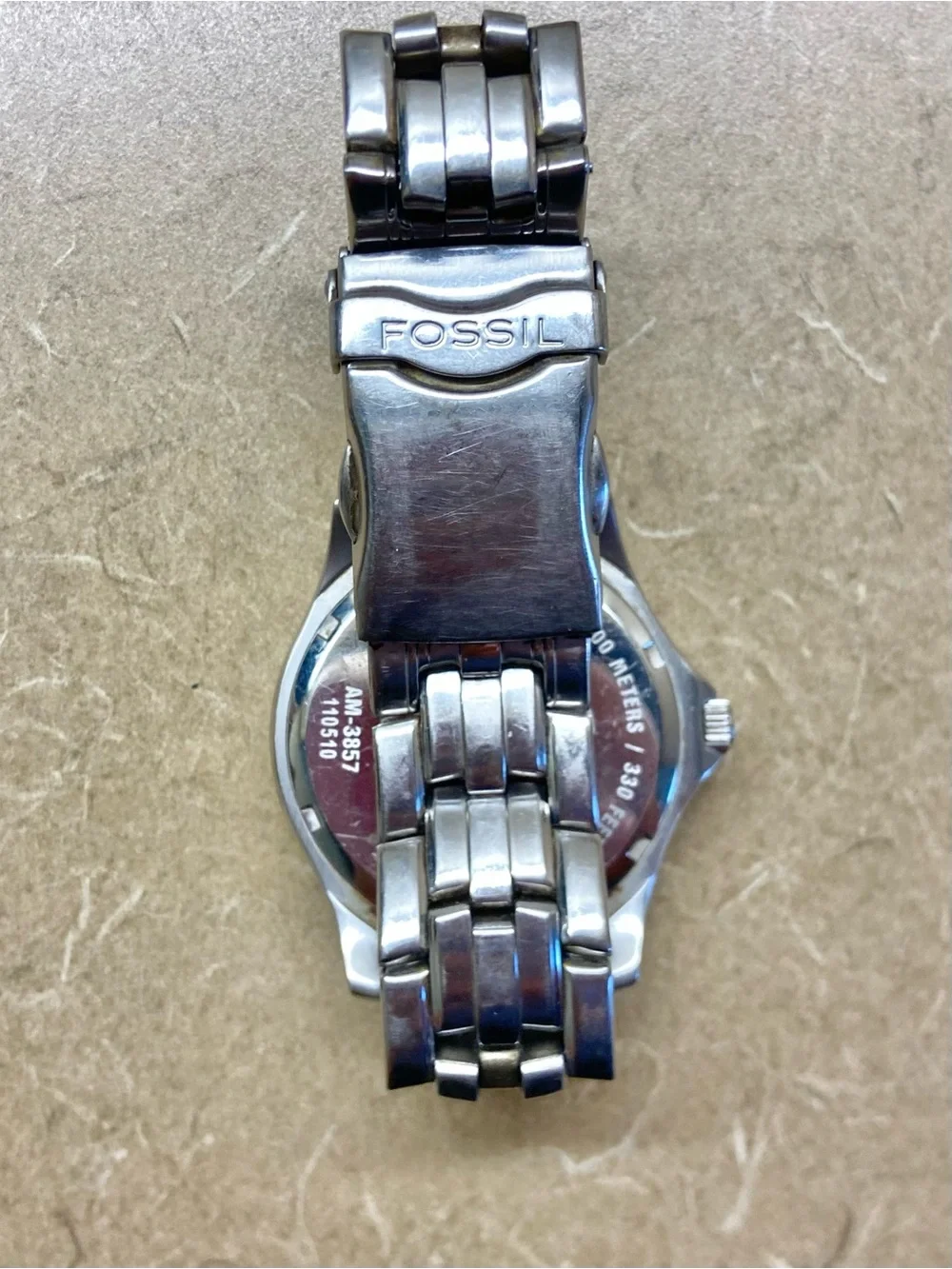Fossil Men's Silver Stainless Steel Watch with White Dial